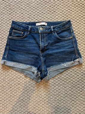 Zara Dark Blue Denim Cutoff Shorts